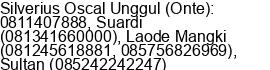 Mobile number of Suardi /Silverius Oscar Unggul/ Laode Mangki at Kendari